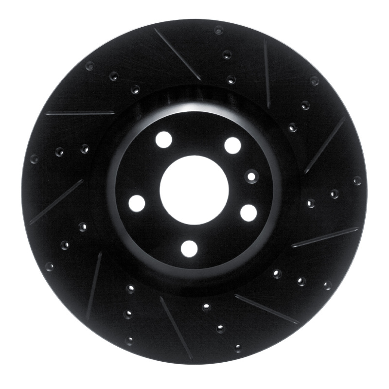 Audi TTS Quattro Brake Rotor (1) - Front Right - R1 Concepts - Drilled & Slotted - Black - `12-`15